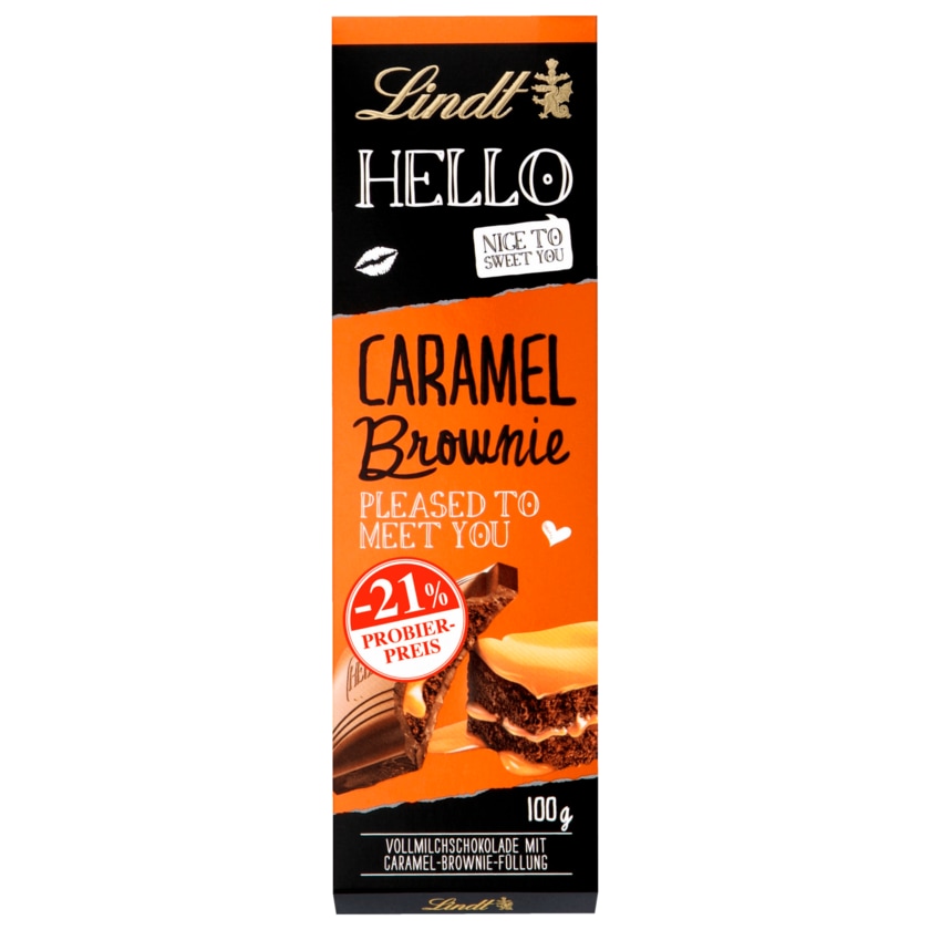 Lindt Hello Schokolade Caramel Brownie 100g